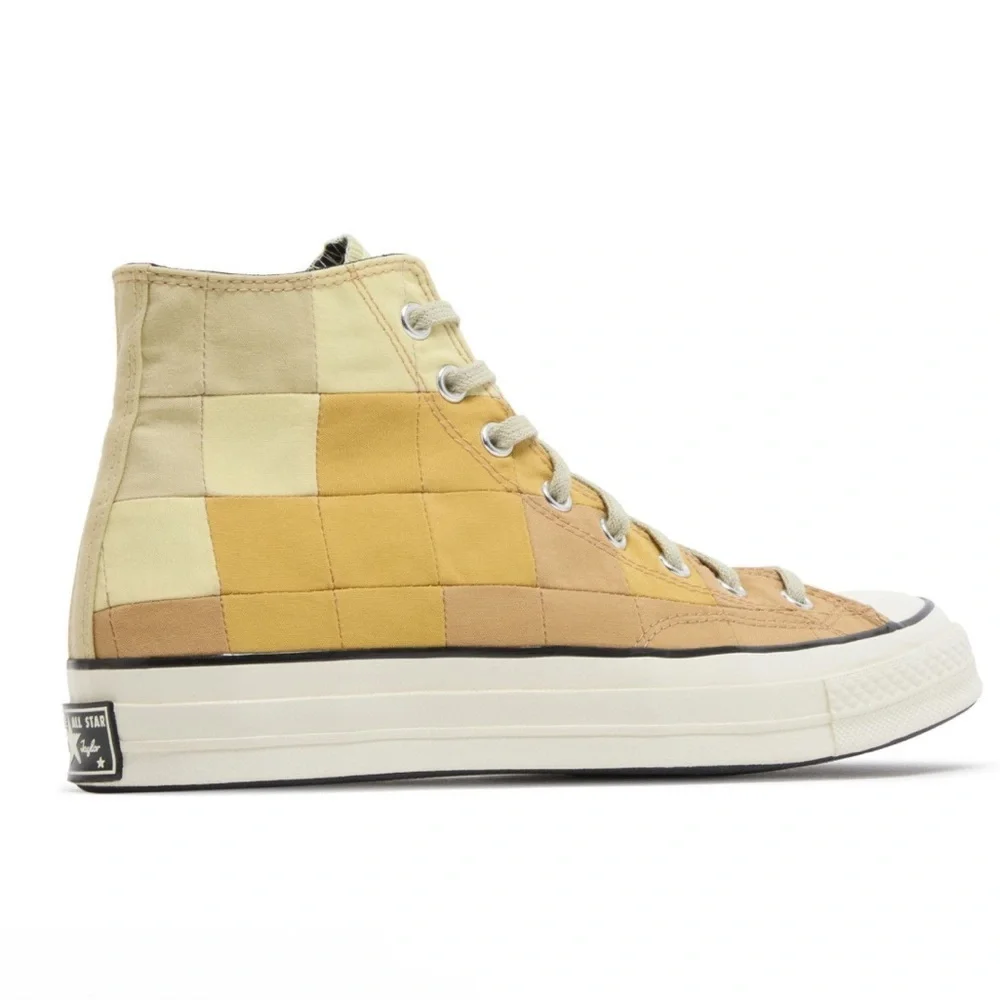 Converse Chuck 70 Hi Shoes Patchwork Gravel Egret Black Mens Sz 10 Sneakers - Picture 3 of 6